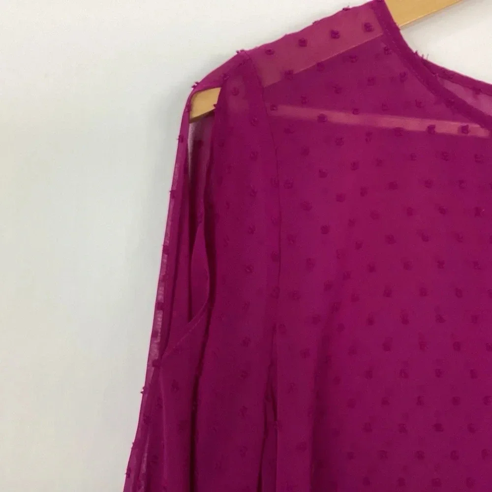 J. Crew Cold Shoulder Clip Dot Blouse Size Small